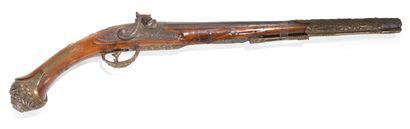 Long oriental flintlock pistol, converted...