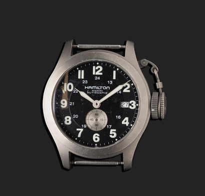 HAMILTON
Khaki. Number 774450.
Titanium wristwatch.
Round...