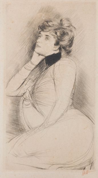 Paul-César HELLEU (1859-1927)
Seated woman
Black...