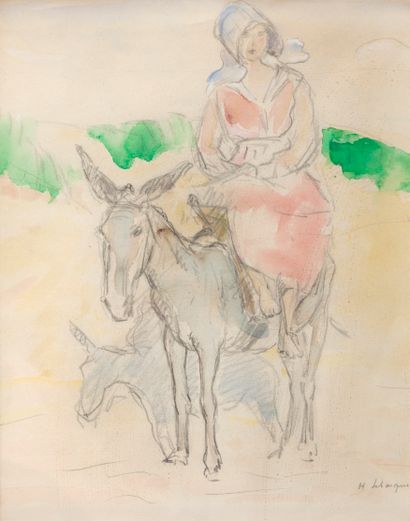 Henri LEBASQUE (1865-1937)
Riding a donkey
Graphite...