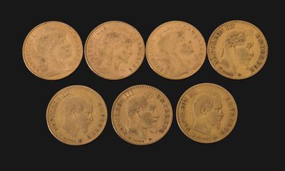 Sept pièces de 10 Francs or