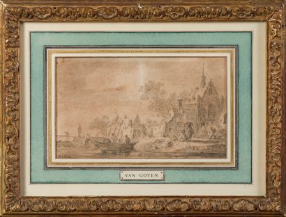 Jan van GOYEN (1596-1656)
Rivière et village
Pierre...