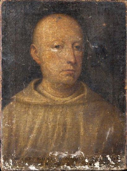 ECOLE FRANÇAISE, XVIIÈME SIECLE «Portrait d'un ecclésiastique» huile sur toile, anciennement...