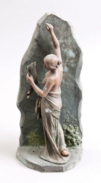 JULIEN CAUSSE (1869 -?) «L'immortalité» sculpture en régule (accidents et manques)...