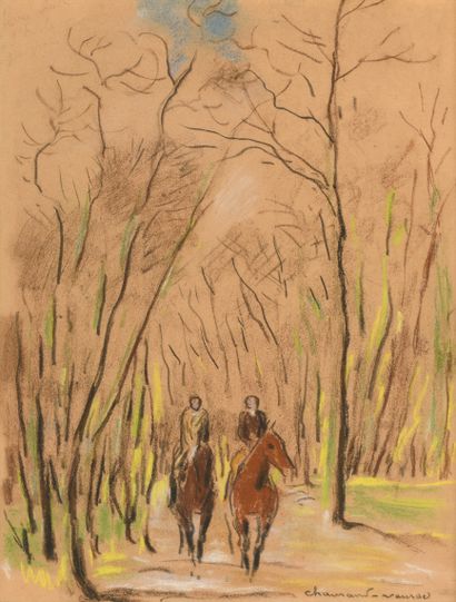 null Jean Raoul CHAURAND-NAURAC (1878-1948)
Allée cavalière
Pastel
Signé
37 x 29...