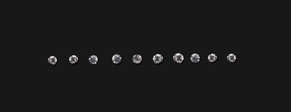Set of 10 brilliant-cut diamonds of natural...
