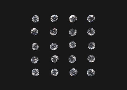 null Set of 20 brilliant-cut diamonds of natural origin from conflict-free countries.
Total...