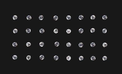 Set of 32 brilliant-cut diamonds of natural...