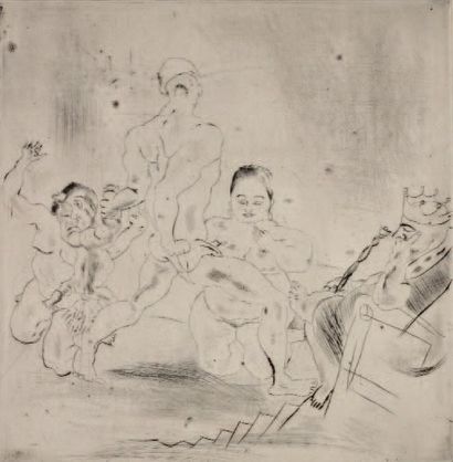 Jules PASCIN (1885-1930) "L'enlèvement" Gravure signée en bas à droite 27 x 26 cm...