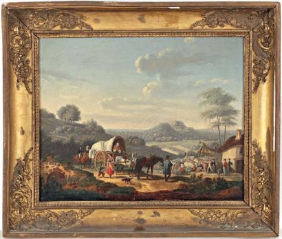 ATELIER DE JOSEPH SWEBACH-DESFONTAINES (1769-1829) Le jeux de quilles au village...