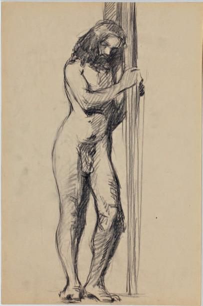 Francis PICABIA (1879-1953) Nu masculin Crayon sur papier 33 x 20,7 cm (à vue) Un...
