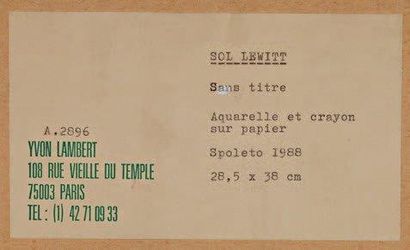 Sol Lewitt (1928-2007) Sans titre Aquarelle et crayon sur papier, Signé et daté 88...