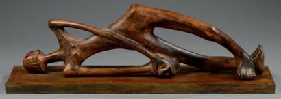 Anton PRINNER (1902-1983) Guerre d'Espagne Sculpture en bronze à patine nuancée brune....