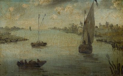 null Dans le gout de Auguste GICQUEAU (1858- ?)

Bateaux de pêche en rivière

Paire...