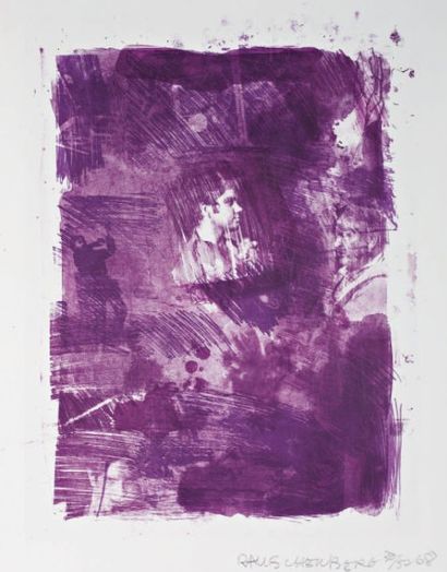 Robert Rauschenberg (1925-2008) "Flower Re-Run", de la série Reels, 1968 Lithographie...