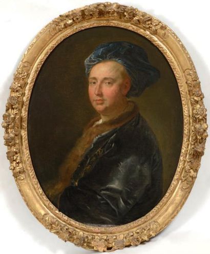 ECOLE FRANÇAISE DU XVIIIè SIÈCLE. Dans le gout d'Alexis Grimou Portrait présumé de...