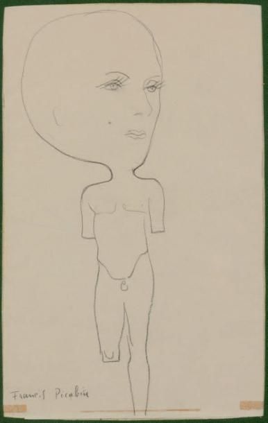 Francis PICABIA (1879-1953) Sans titre Crayon sur papier. Signé en bas à gauche 28,9...