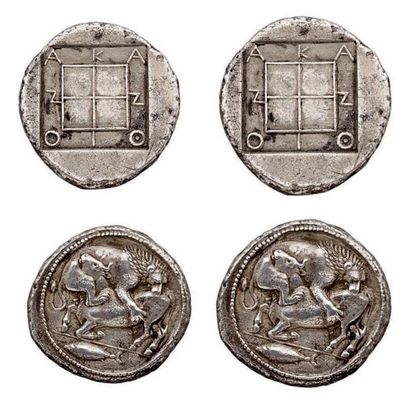 MACÉDOINE Acanthe (470-450 av. J.-C.) Tétradrachme....