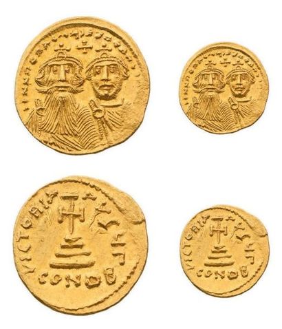 null HERACLIUS et son fils HERACLIUS CONSTANTIN (610-641) Solidus. Constantinople....