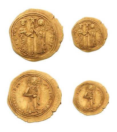null THÉODORA (1055-1056) Nomisma histaménon. Constantinople. 4,39 g. Le Christ debout...