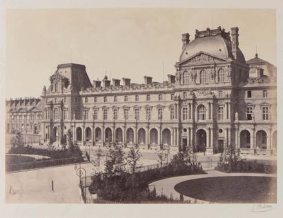 Edouard Denis Baldus (1813-1882) Nouveau Louvre, face nord de la place Napoléon,...