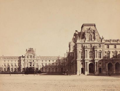Gustave Le Gray (1820-1884) Cours du Louvre, Pavillion Mollien et cour Napoléon,...