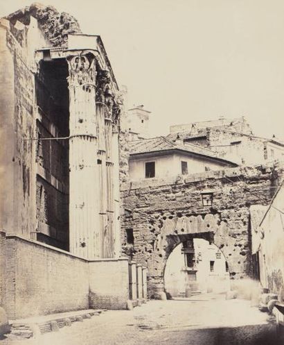 ROBERT MACPHERSON (1811-1872) Le temple de Mars Ultor et l'arche de Pantani, Forum...