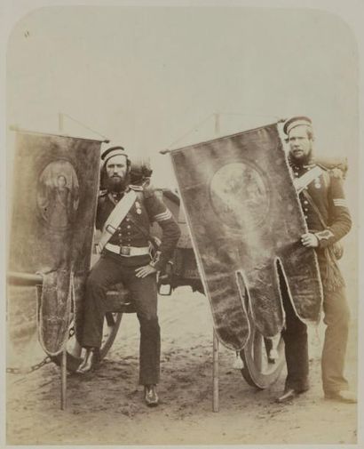 ANONYME (ATTRIBUÉ À ROBERT HOWLETT 1830-1858) Officiers anglais, héros de la guerre...