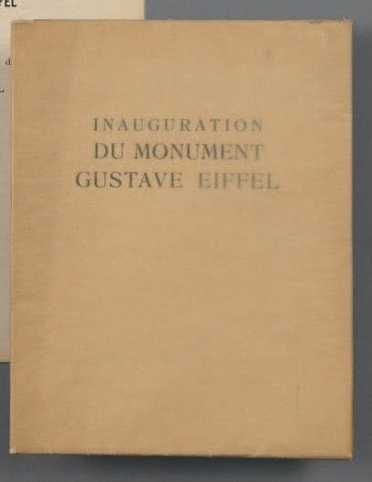 Gustave EIFFEL Inauguration du monument Gustave Eiffel. Paris, Reider, 1929, in-8...
