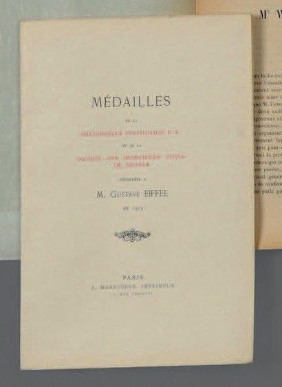 Gustave EIFFEL Médailles de la Smithsonian Institution US et de la Sté des Ingénieurs...