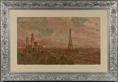 null EXPOSITION UNIVERSELLE DE 1889 Vue de la Tour Eiffel et des pavillons de l'exposition...
