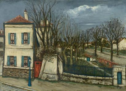 Alphonse QUIZET (1885-1955) Rue du Pré Saint Gervais Huile sur panneau. Signée en...