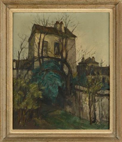 Alphonse QUIZET (1885-1955) Maison Huile sur toile. Signée en bas à droite 55 x 46,5...