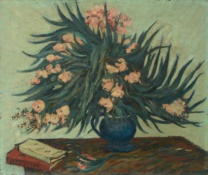 Alphonse QUIZET (1885-1955) Nature morte au bouquet de fleurs Huile sur toile. Non...
