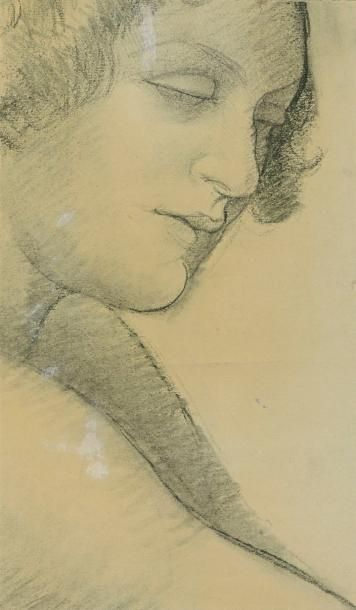 Angel ZARRAGA ARGUELLES (1886-1946) Portrait de femme / étude de jambe (verso) -...