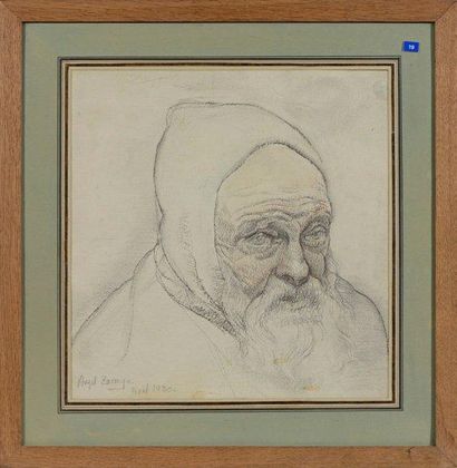 Angel ZARRAGA ARGUELLES (1886-1946) Portrait d'homme Mine de plomb légèrement rehaussée...