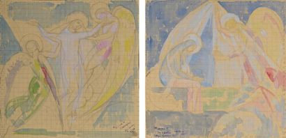Angel ZARRAGA ARGUELLES (1886-1946) Projet pour l'Eglise de Suresnes: L'annonciation...
