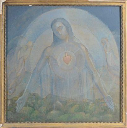 Angel ZARRAGA ARGUELLES (1886-1946) Le Christ ressuscité Huile et gouache sur papier...