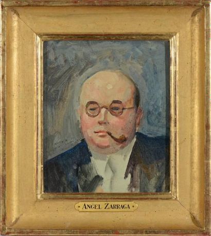 Angel ZARRAGA ARGUELLES (1886-1946) Portrait de Lucien Romier Huile sur panneau....