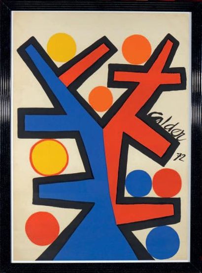 Alexander CALDER (1898-1976) Composition abstraite Sérigraphie. Signée et datée 72...