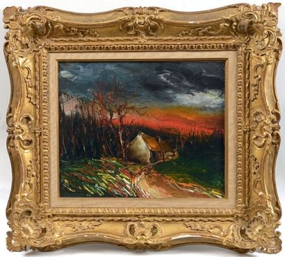 Maurice de Vlaminck (1876-1958) Paysage d'automne Huile sur toile. Signée en bas...