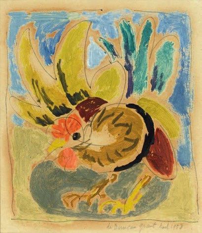 DUNCAN GRANT (1885-1978) Oiseau exotique Huile sur papier. Signée et datée avril...