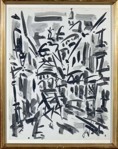 GEN PAUL (1895-1975) Place à Montmartre Encre sur papier. Signée en bas à droite...