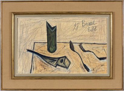 Bernard BUFFET (1928-1999) Nature morte Huile et technique mixte sur toile. Signée...