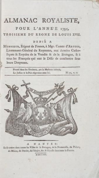 Almanac royaliste, pour l'année 1795, troisième...