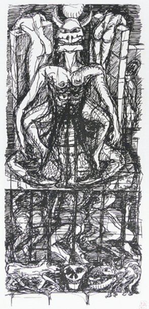 BETTENCOURT Pierre "La reine de ce monde", 1991Gravure sur papier signée, datée et...