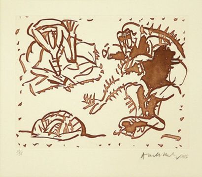 ALECHINSKY Pierre "Poèmes à voir", 1986 Gravure originale, Eau forte et Aquatinte...