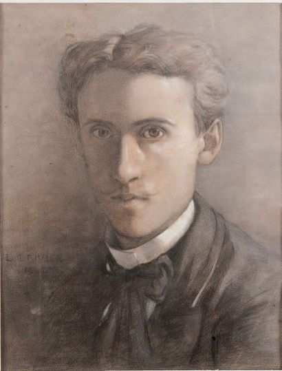 Léon Ernest DRIVIER (1878 - 1951) 
Autoportrait - 1896
Pastel sur papier. Signé en...