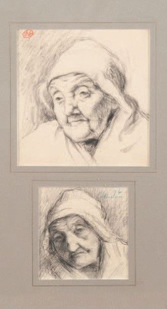 Charles GUERIN (1875 - 1939) 
Etudes
Deux mines de plomb sur papier. Cachet et signature,...