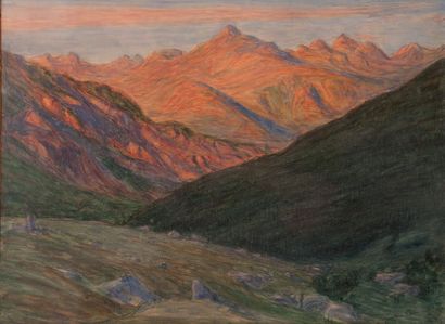 Gaston PRUNIER (1863 - 1927) 
Cirque de Colombes (Pyrénées orientales)
Pastel sur...